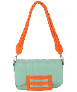 Candy Colorblock Flap Crossbody Bag LHU515-Z MINT